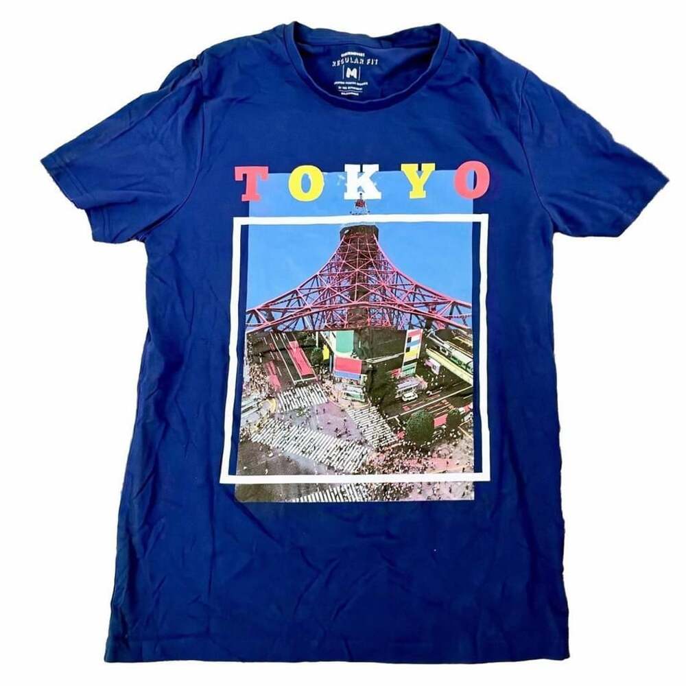 Clockhouse Tokyo T-Shirt Size M Blue Graphic Print